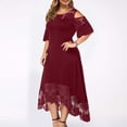 thumbnail image 3 of Robes d'Invités de Mariage pour les Femmes Grande Taille Formelle Maxi Robe Dentelle Couture Longue Robe Sexy Épaule Froide Partie Robe, 3 of 7