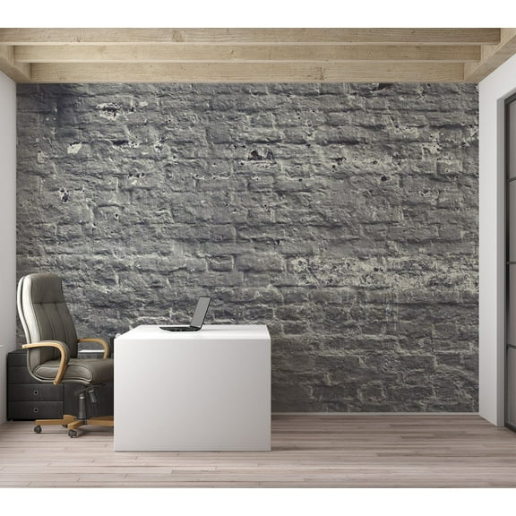 Tiptophomedecor Background & Patterns Wallpaper Wall Mural - Dark Grey Painted Brick Wall