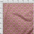 thumbnail image 2 of oneOone Cotton Poplin Fabric Check|Leaves & Rose Floral Print Fabric By The Yard 42 Inches Wide, 2 of 4