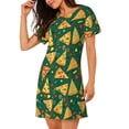 thumbnail image 2 of Easygdp Pizza Camisón de manga corta para mujer, informal, estampado, 2 of 6