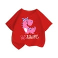 thumbnail image 2 of DAETIROS Girls Graphic T-Shirt, Casual Comfy Cute Dinosaur Soft Cotton Short Sleeve Basic Crew Neck Girls Summer Tees Red Size 2-3T, 2 of 7