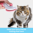 thumbnail image 4 of Self-Cleaning Slicker Brush Comb, Cat Dog Grooming Long Short Hair, Pet Shedding Massaging Tool One Key Self Clean Rabbits Dog Cat Hair Grooming Comb, paw Pet Stainless (Pink), 4 of 5