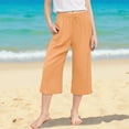 thumbnail image 7 of Kids Girls Wide Leg Capris Size 7/8 Fall Loose Lounge Capri Pants with Pocket Drawstring Waist Casual Cropped Trousers 4 Years, Orange, 7 of 7