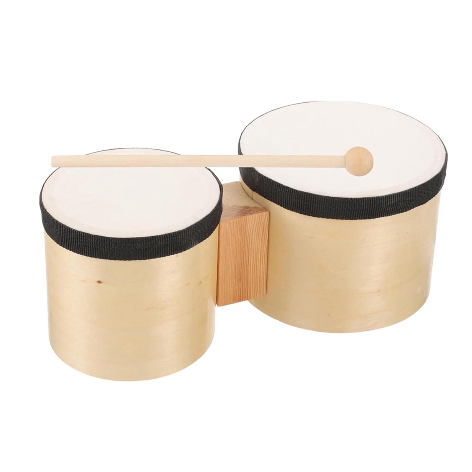 LeeQinersw Mini Bongo Drum Wood 6'' and 5' Tambourines for Parties Early Education 1-3