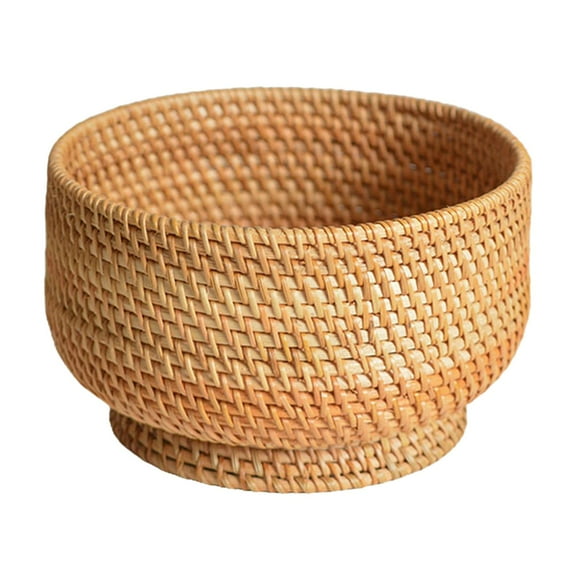 Bowl Straw Fruit Basket Rattan Fruit Basket Breakfast Basket for Living Room 20x12cm