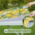 thumbnail image 6 of Yellow Lemon Fruit Flowers LightBlue Pattern Square Fitted Tablecloth with Elastic Edge,Square Table Cover,Washable Elastic Table Cover for Home Kitchen Party Decor 34"x34", 6 of 6