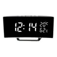thumbnail image 1 of Reloj despertador digital LED con función de repetición de 12/24 horas y luz ajustable de 3 niveles para escritorio. Blanco, 1 of 9