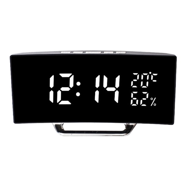 Reloj despertador digital LED con 3 configuraciones de alarma, atenuación automática, conmutable en degreeF/ degreeC, moderno Blanco
