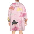 thumbnail image 2 of Ballet Princess Pattern Wearable Oversized Blanket,Wearable Blanket Hoodie for Adults,Cozy Hooded Blankets with Super Pockets,Super Warm Fuzzy Pullover for Women & Men, 2 of 6