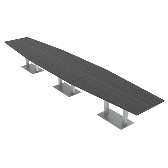 16 Person Hexagon Modular Conference Table Metal Bases Power Units