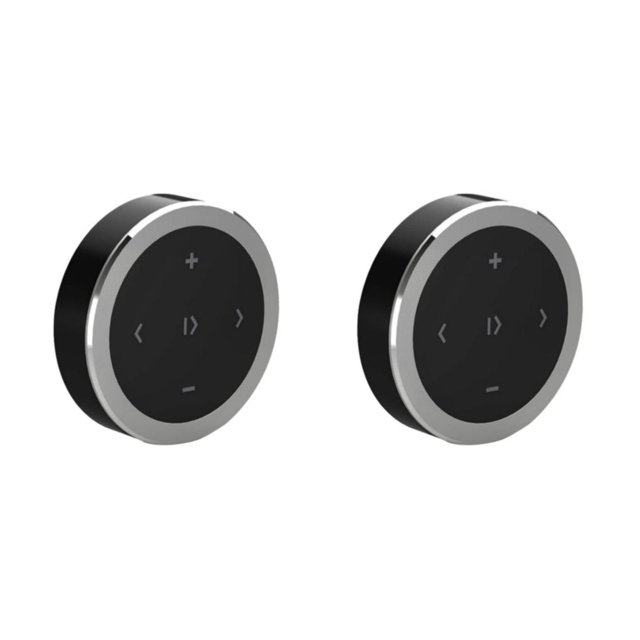Transemion Wireless Car Media Steering Wheel Remote Control Music Streaming Black Silver 36x36x8.5mm 2Set