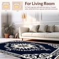 thumbnail image 2 of ODIKA 6'x9' Machine Washable Non-Slip Area Rug, Classic Medallion Motif with Ornate Floral Scrollwork and Layered Details High Traffic Rug, Black, 377934, 2 of 7