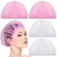 thumbnail image 1 of Woeilo 4 Pcs Net Plopping Cap for Drying Curly Hair, Diffuser Cap for Curly Hair Hair Dryer Bonnet with Drawstring Hair Plopping Towel Curly Plopping Cap for Home Use (White+Pink) white, 1 of 5