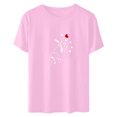thumbnail image 4 of yievot Chemises pour Femmes Mode Manches Courtes Col Rond Impression de la Saint-Valentin Chandail Décontracté T-Shirt Hauts Chemise, 4 of 5