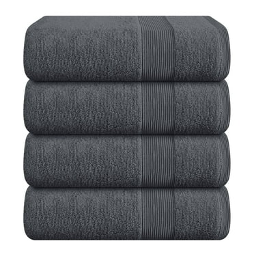 BELIZZI HOME 4 Pack Bath Towel Set 27x54, 100% Ring Spun Cotton, Ultra Soft Highly Absorbent Machine Washable Hotel Spa Quality Bath Towels for Bathroom, 4 Bath Towels Grey