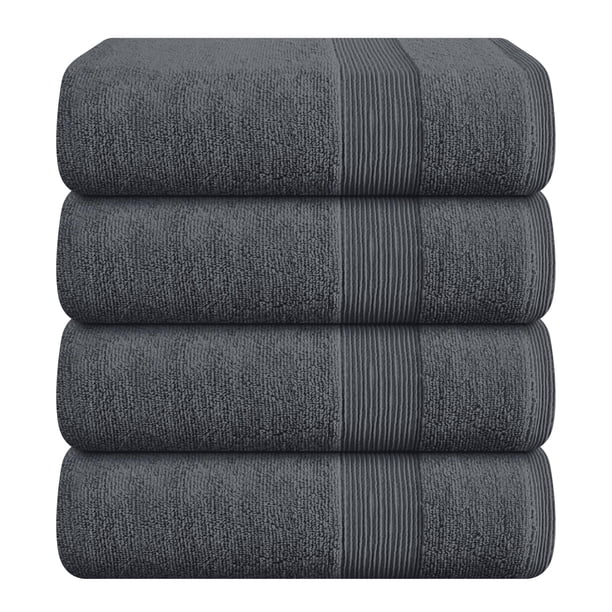 Juego de toallas de baño Belizzi Home, paquete de 4 unidades, 70 x 140 cm, 100% algodón, color gris