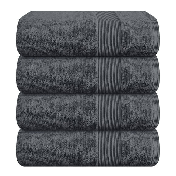 Juego de toallas de baño Belizzi Home, paquete de 4 unidades, 70 x 140 cm, 100% algodón, color gris