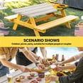 thumbnail image 6 of Spring Sunflowers Table Cloths for 5 Foot Rectangle Tables, Yellow Floral Turquoise Farmhouse Grey Wooden Patio Waterproof Elastic Fitted Tablecloths, Washable Rectangular Table Cover for Camping, 6 of 8