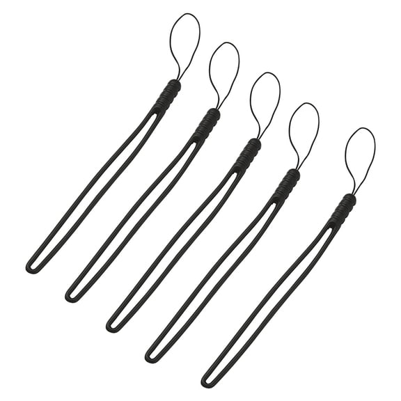 Silicone Wrist Strap Hand Lanyard for Phone Camera Keys Badge Black 20cm