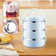 thumbnail image 5 of Caja Bento Fiambrera isotérmica portátil de acero inoxidable, tipo bento circular, ideal para la oficina y la escuela (azul, 1 unidad). Rkxzt, 5 of 9