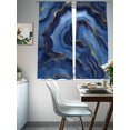 thumbnail image 5 of Sheer Curtains 63 Inches Long, Navy Blue Marble Light Filtering Window Curtains for Living Room, Contemporary Ink Painting Abstract Rod Pocket Voile Sheer Curtain Drapes, 52"W x 63"L, 2 Panels, 5 of 8