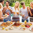thumbnail image 1 of Queilt Lot de 3 Plateaux de Service en Plastique, Plateaux Repas pour les Fêtes, Sans BPA Plateau Alimentaire Réutilisable pour Collations, Aliments, Biscuits, 1 of 3
