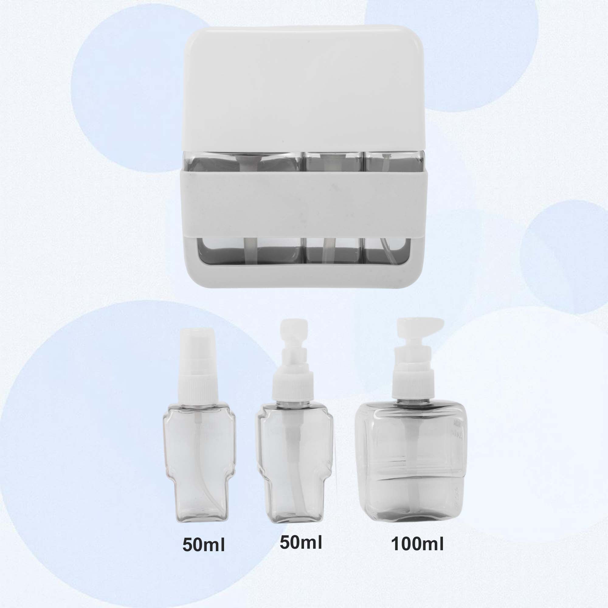 Unique Bargains Set of 3 Convenient Travel Containers Gray