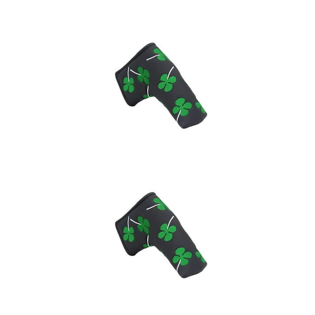 Soidarity Impreso Golf Club Head Cover Soft Liner Eje A prueba de polvo Headcover Putter Protector Outdoor Golfers Supplies Black Negro 2piezas
