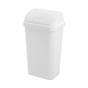 4 Pack Kitchen Garbage Trash Can with Plastic Swing Top, 13 Gal, White