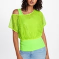 thumbnail image 6 of MEICHEN Women's 80s 90s Mesh Top Outfit Women Fishnet T Shirt with Summer Tank Top Set Fashion Party Dress Clothing, 6 of 8