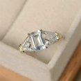 thumbnail image 5 of Square Crystal Ring Minimalist Noble Colorful Zircon Inlaid Wedding Promise Ring Women Glamour Transparent Ring Gift, 5 of 5