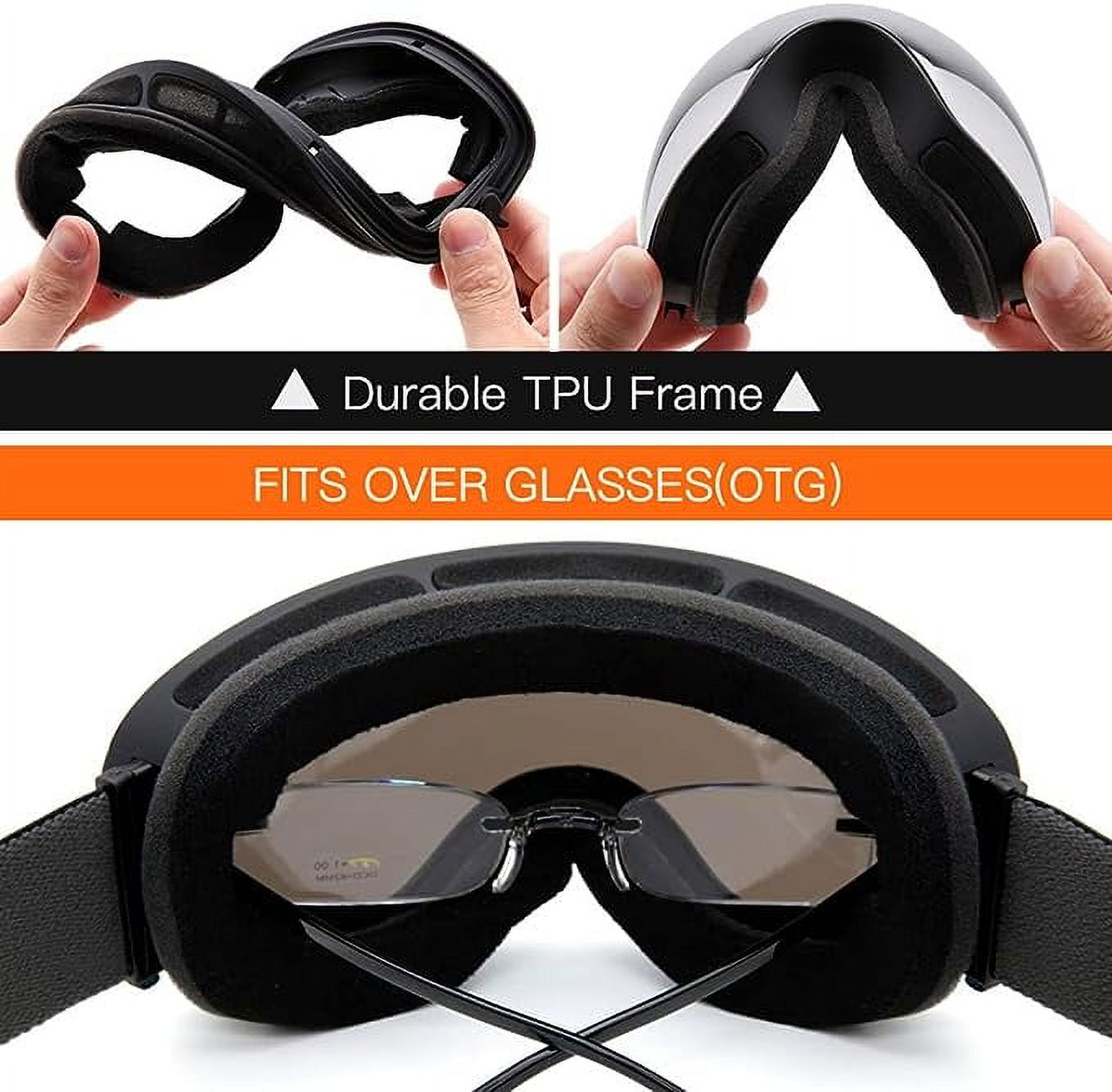 Juli Ski Goggles,Winter Snow Sports Snowboard Goggles with Anti-Fog Lens BNC