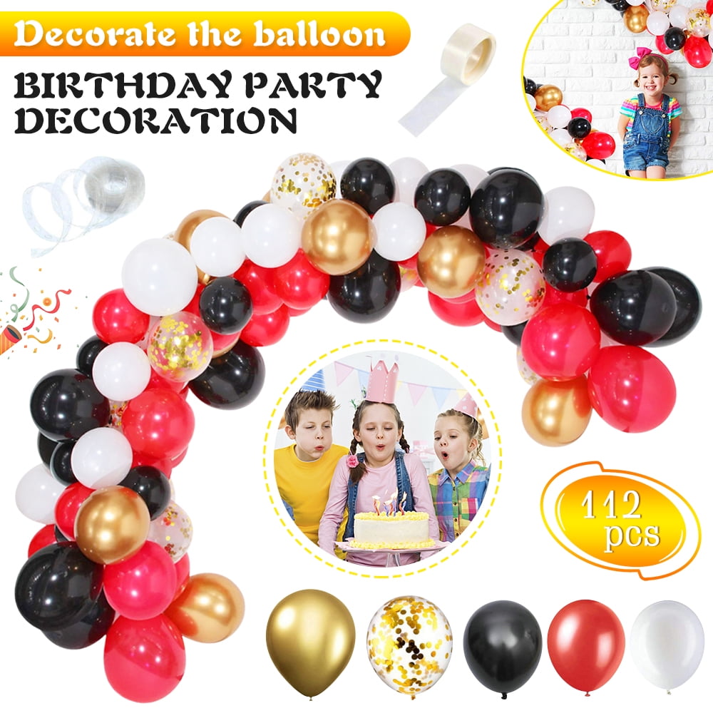 Fonder Mols 36 Giant White Round Latex Balloons with Confetti and Metallic Gold Black White Paper Tassels for Graduation Party Decorations Set of 2