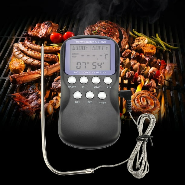 Termómetro de cocina Jadeshay Digital Con Cable para Barbacoa ABS Acero Inoxidable