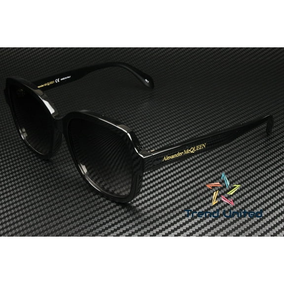 Alexander McQueen AM 300S Plastic Womens Square Sunglasses Black 56mm Adult