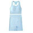 thumbnail image 3 of QATAINLAV Women's 2 Piece Outfits Racerback Crop Tank Tops Sports Bra and High Waisted Biker Shorts Seameless Summer Workout Sets Blue XL My Orders Placed By Me, 3 of 8
