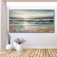 thumbnail image 5 of Extra Large Sea Abstract Oil Painting Large-scale Scenery Canvas Wall Art Blue Ocean Landscape Abstract Beach Seascape for Wall Decor,Unstretched,Frameless,(51*102cm)20*40Inches, 5 of 5