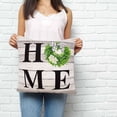 thumbnail image 2 of Rustic Pillow Covers 20x20 Inch Decorative Throw Pillow Cover, Eucalyptus Leaves Green Wreath Wooden Plaid Home Sofa Pillowcases Accent Cushion Case Home Decor Bedroom Living Room, 2 of 6