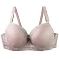 thumbnail image 2 of Loopsun Plus Size Womens Bra, Daily Bra for Women, Women's Underwire Solid Lift Support C-Cup Sleeping Underwear Daily Bra Coffee,L, 2 of 4