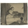 thumbnail image 2 of Richard Nicolaüs Roland Holst 24x20 Gold Ornate Framed and Double Matted Museum Art Print Titled - Vrouw Hogerhuis, Sitting in Bed (First Design) (1899), 2 of 4