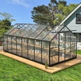 thumbnail image 5 of NEORIVER 8x16 FT Polycarbonate Greenhouse for Outdoors – Heavy Duty Aluminum Frame with Adjustable Roof Vent & Sliding Doors, Windproof Garden Green House, 5 of 9