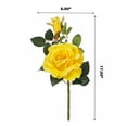 thumbnail image 4 of Enova Home 3 Pcs 17" Tall Artificial Silk Open Roses Stem Fake Flowers Spray for Home Wedding Party Decoration (Yellow), 4 of 4
