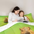 thumbnail image 4 of Erosebridal Brown Capybaras 7pcs Bedding Comforter Set,Funny Mouse Rodent Queen Bedding Sets For Capybara Lovers Reversible, 4 of 7