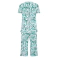 thumbnail image 6 of Wensltd Women Print Two Piece Sleepwear Set Short Sleeve Comfy Capri Pants with Side Pockets for All Season, 6 of 6