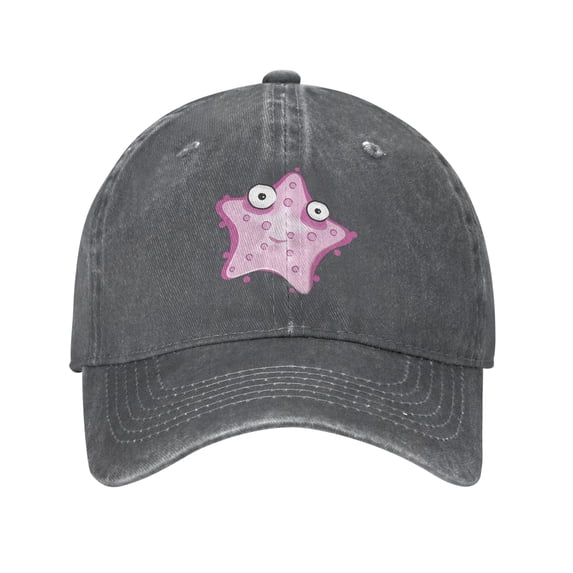 ZICANCN Adjustable Baseball Cap Women, Pink Starfish Rose Hats for Men Adult Washed Cotton Denim Baseball Caps Fashion, Deep Heather