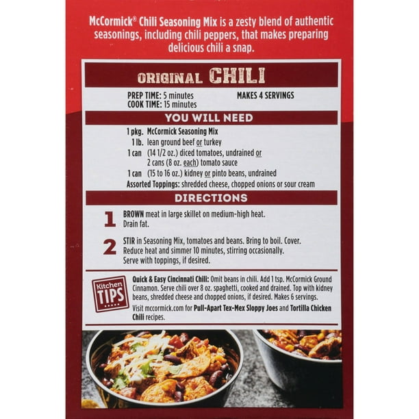Mccormick Chilli Rub Recipe McCormick Chili Original Seasoning Mix