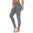 thumbnail image 2 of lcziwo Womens St Patricks Day Leggings Shamrock Leaves Print Pant Slim Fit Tummy Control Workout Leggings Irish Green Yoga Pants Gray M, Back to School Prime Sales, 2 of 6