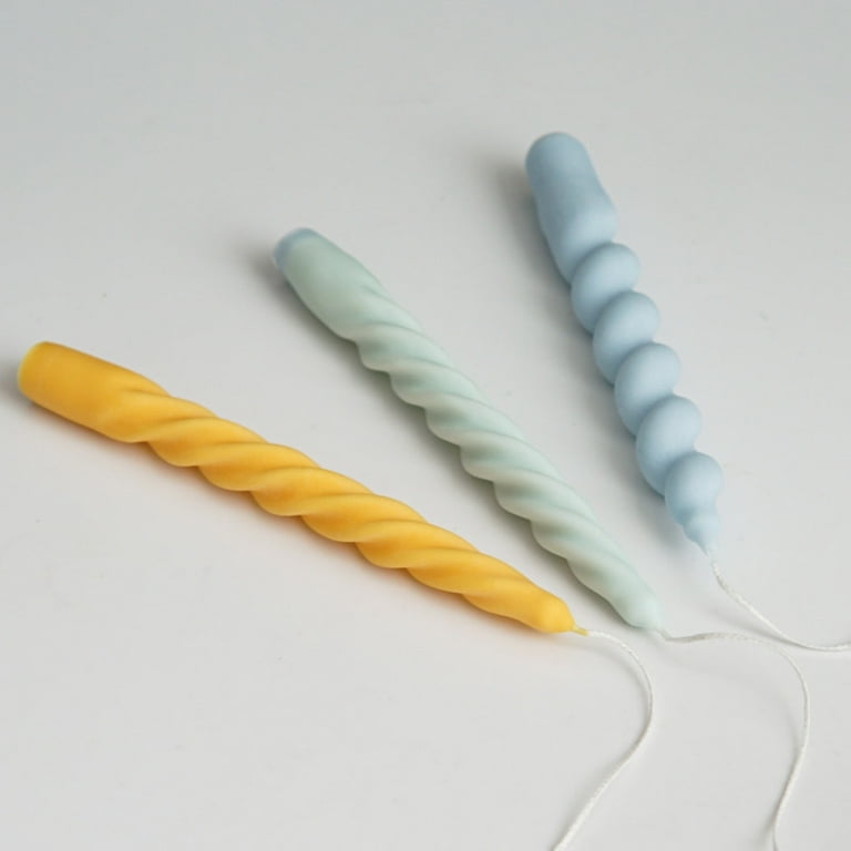 Taper Long Rod Candle Molds 3D Twisted Silicone DIY Crafting Home