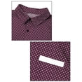 thumbnail image 5 of MODA NOVA Big & Tall Men's Contrast Pocket Short Sleeve Button Down Shirt Burgundy White XL, 5 of 5