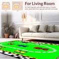 thumbnail image 2 of ODIKA 8'x10' Machine Washable Non-Slip Area Rug, Race Track Play Checkered Flag & Car Design High Traffic Rug, Green, 151461, 2 of 5